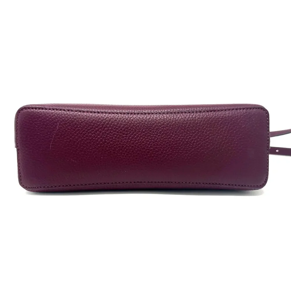 Kate Spade Harlow Crossbody Purse Deep Berry Purple Leather WKR00058